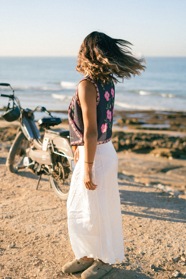 Vest floral black