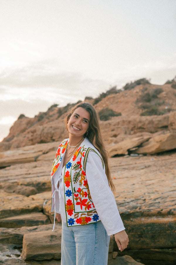 Vest with embroidery