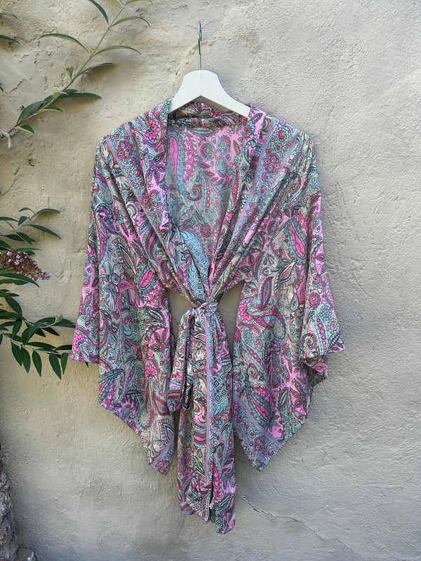 Kimono with silk