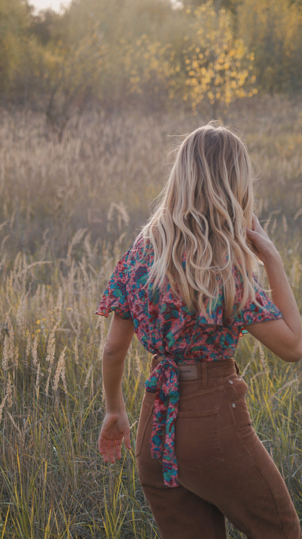 Blouse with silk