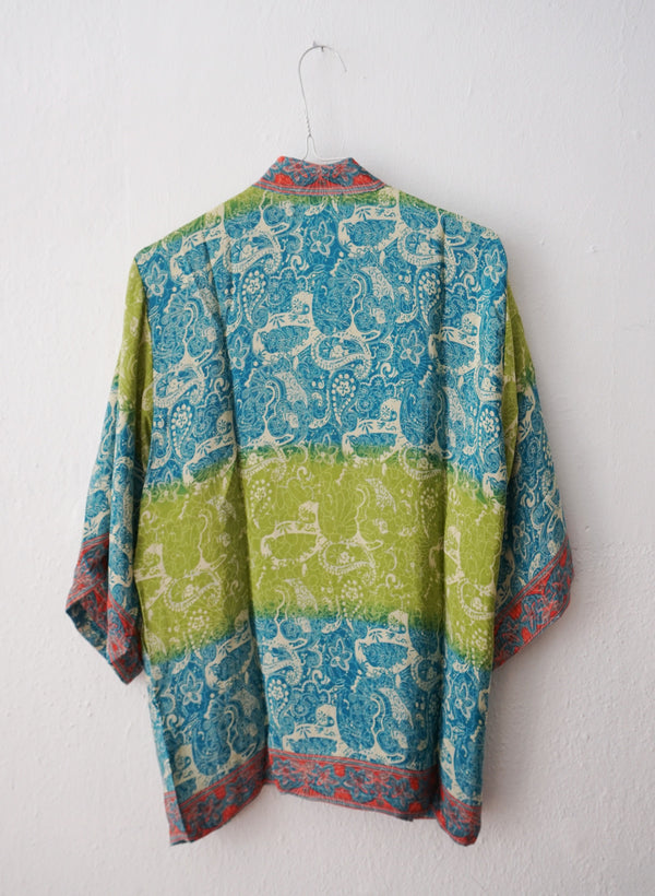 Kimono with silk