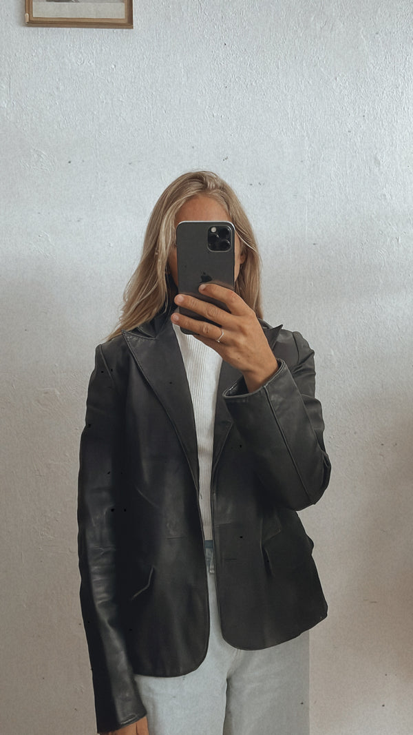 Leather blazer