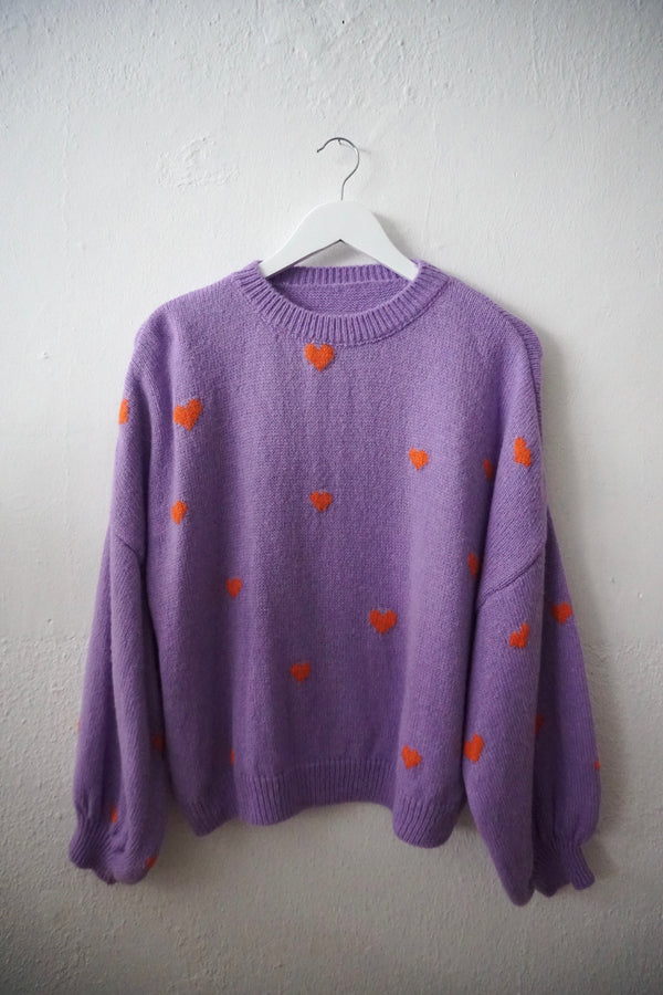 Knitted sweater hearts