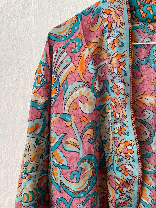 Kimono with silk