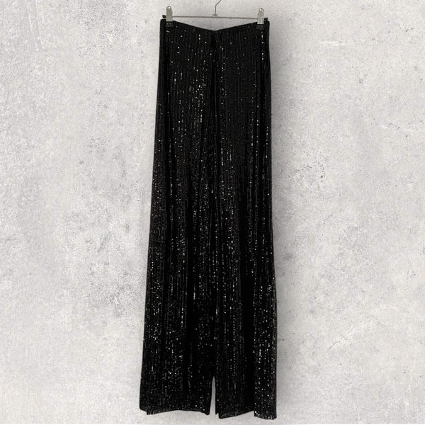 Glitter wide leg black
