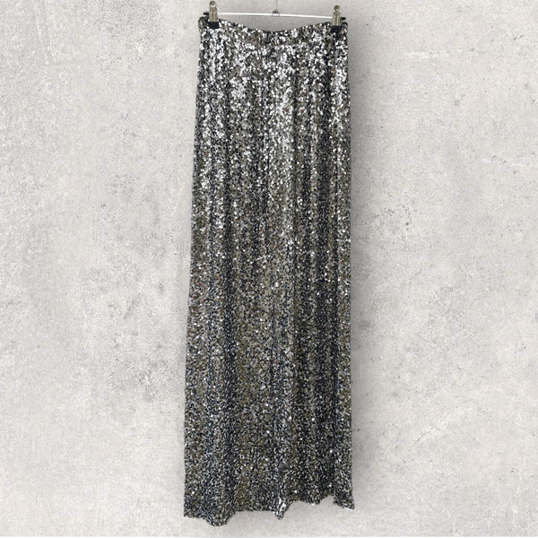 Glitter wide leg silver