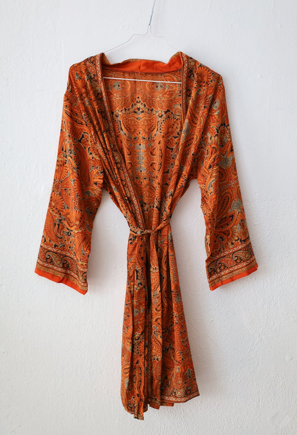 Kimono with silk