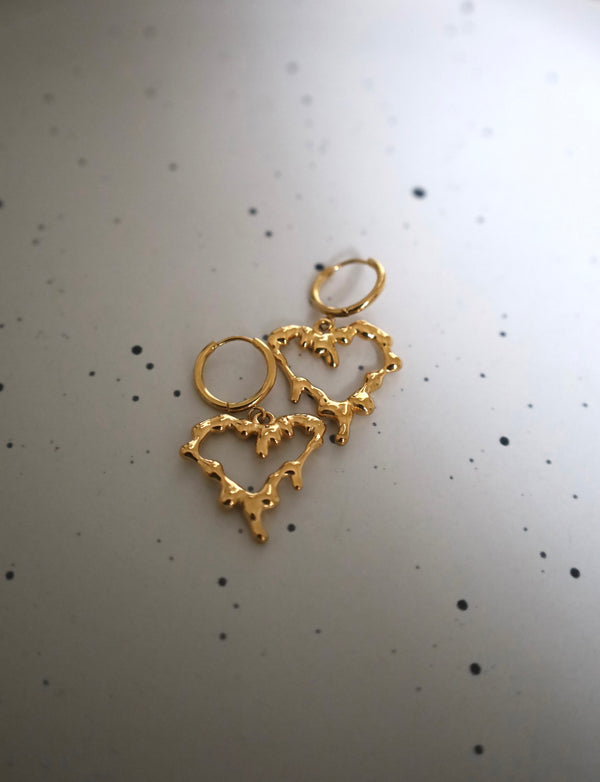 Earrings heart stainless steel