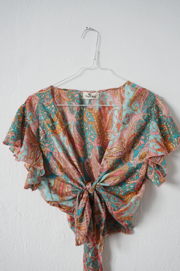Blouse with silk