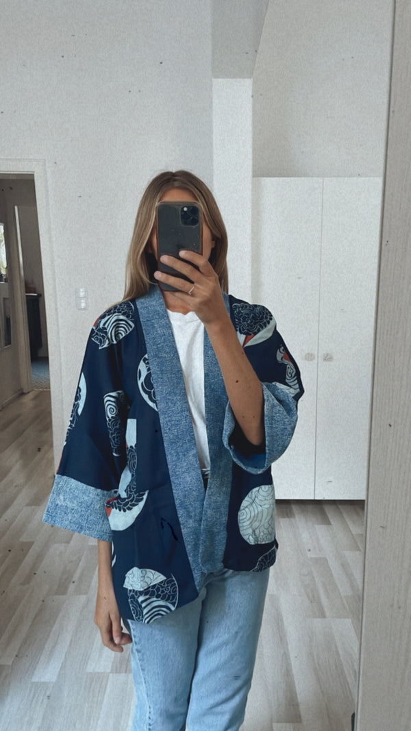 Cotton Kimono Jeansoptik