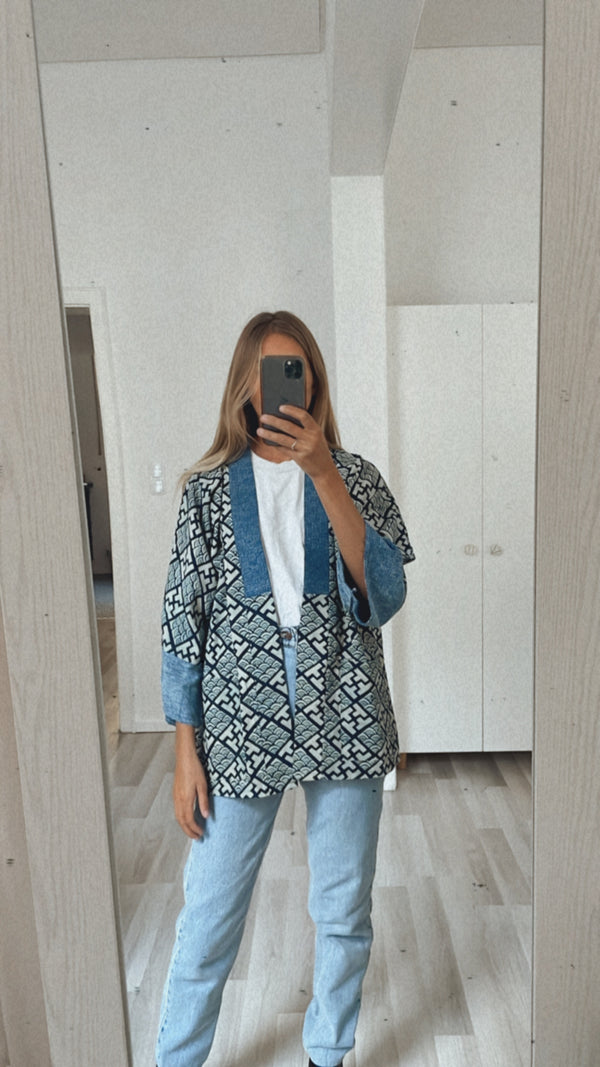 Cotton Kimono Jeansoptik