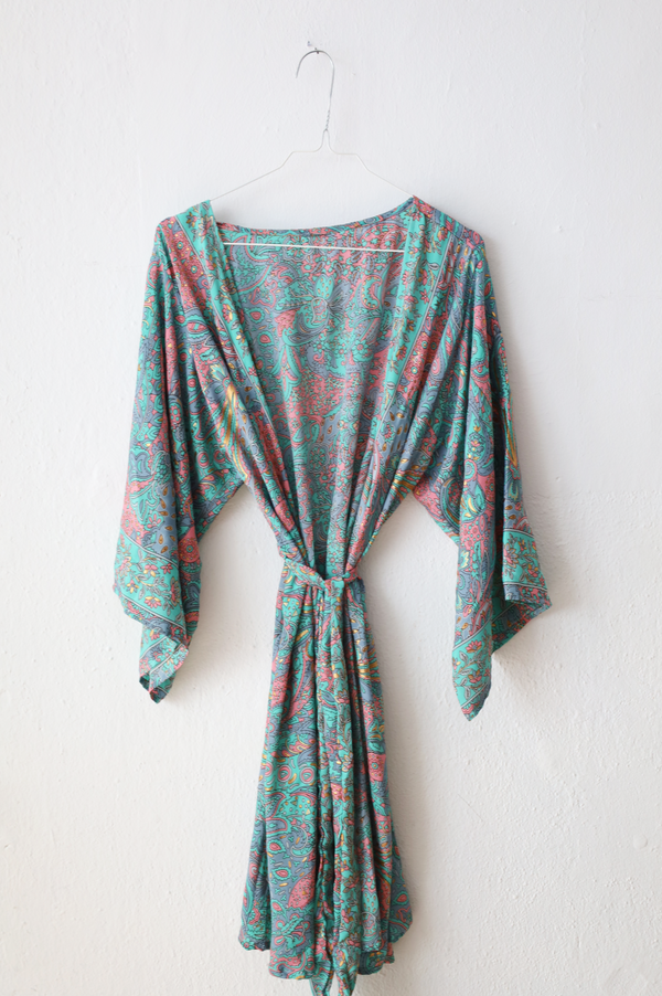 Kimono with silk