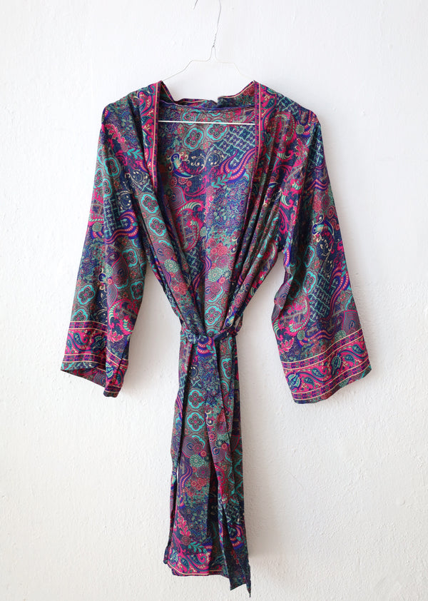 Kimono with silk