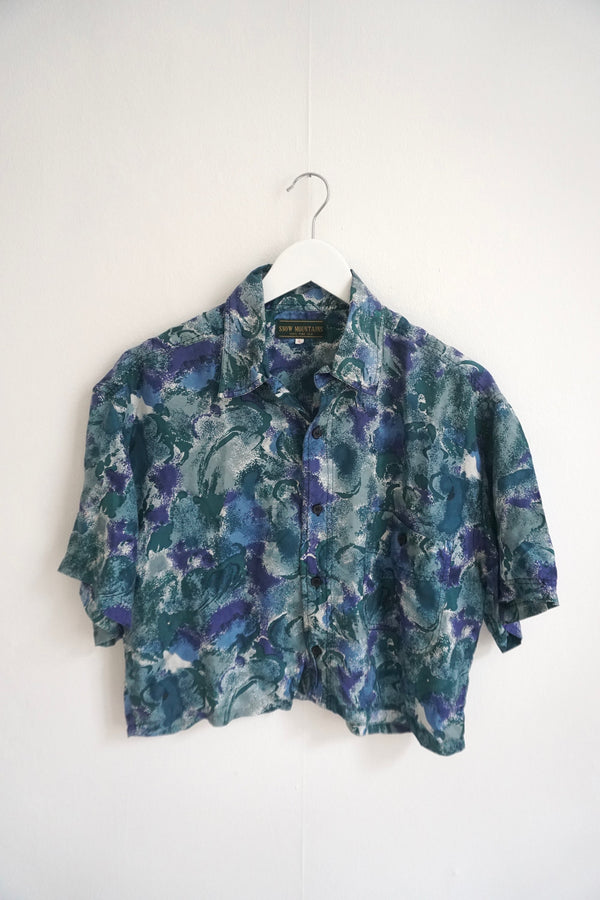 Cropped vintage blouse silk